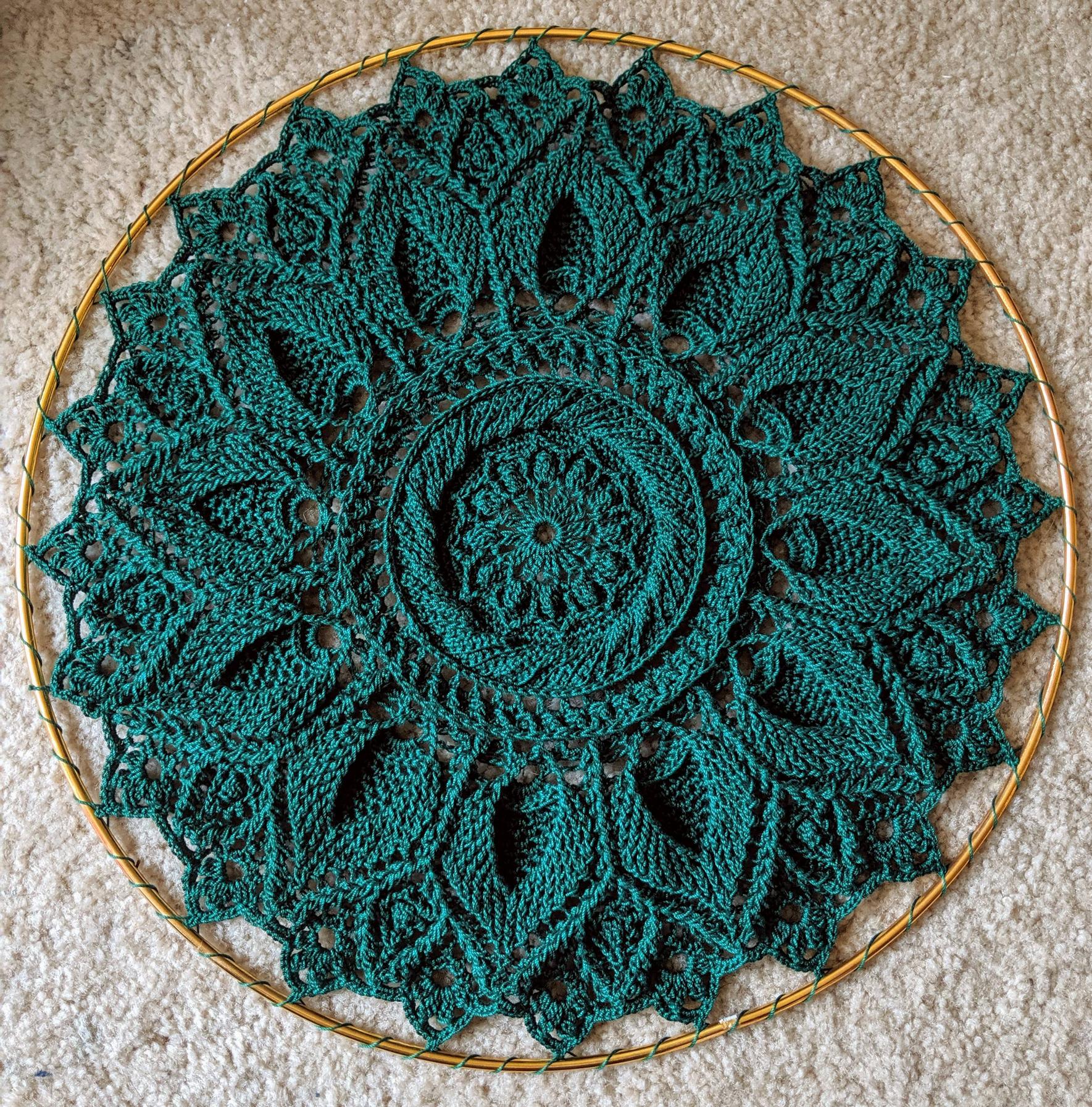 Ulita doily I finished yesterday, mounted in a gold ring
